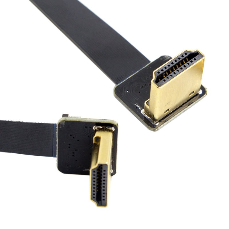 JSER CYFPV Dual 90 Degree Down Angled HDMI Type A Male to Male HDTV FPC Flat Cable 20cm for FPV HDTV Multicopter Aerial Photography - Image 2